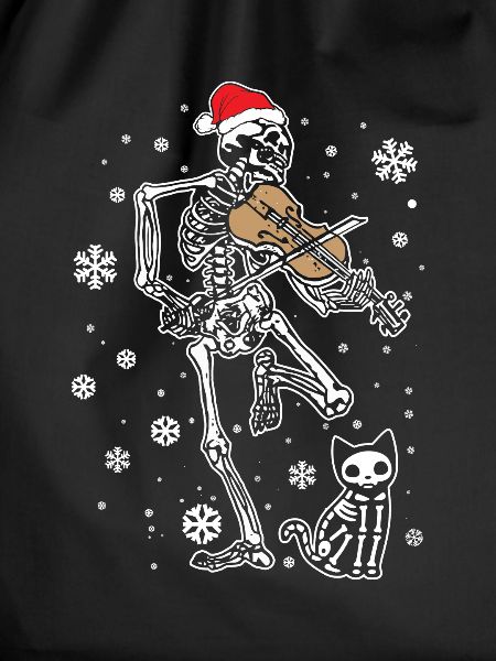 Skeleton Violin Cat