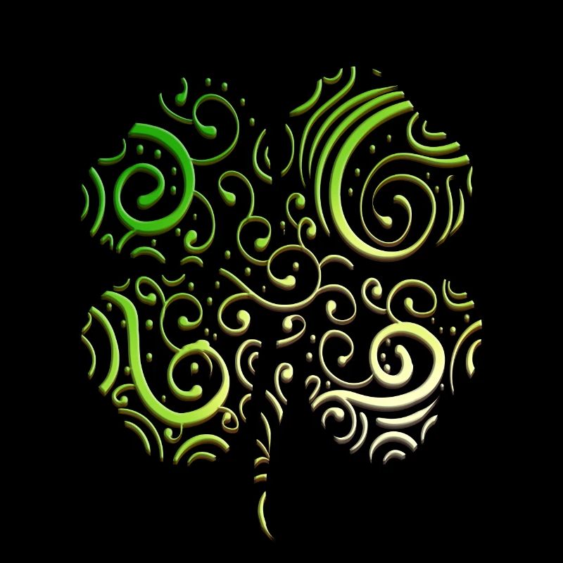 Logo d’ornements de trèfle à quatre feuilles pour St Patrick