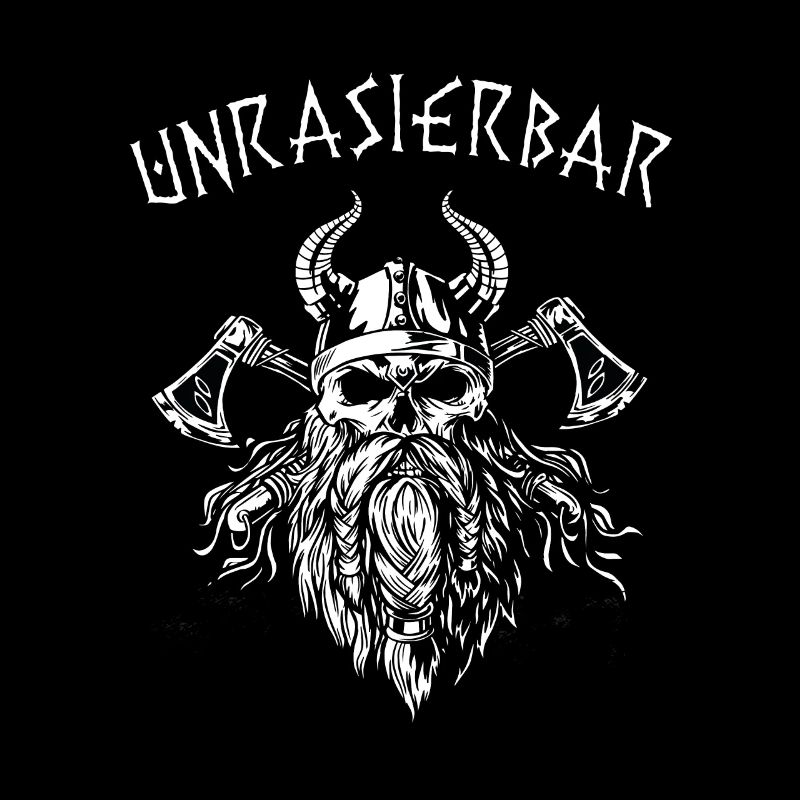 Bartträger Bart Wikinger Lustig Spruch Unrasierbar