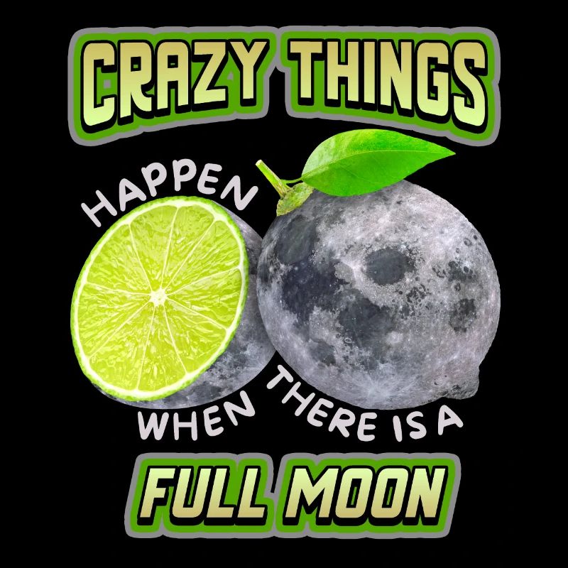 Surrealism, full moon with lemon funny saying