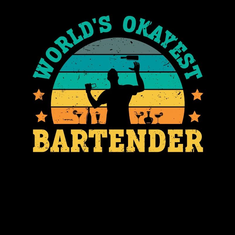 Retro Worlds Okayest Bartender pour les barmans