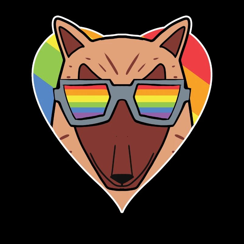 Regenbogen - Hund mit Brille
