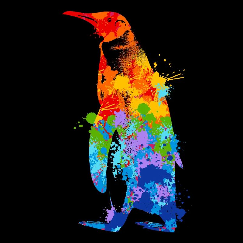 Pinguin Splash Art Arktis Eis