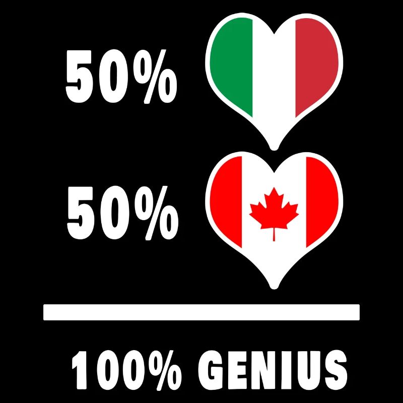 Canada and Italy flags 100% genius