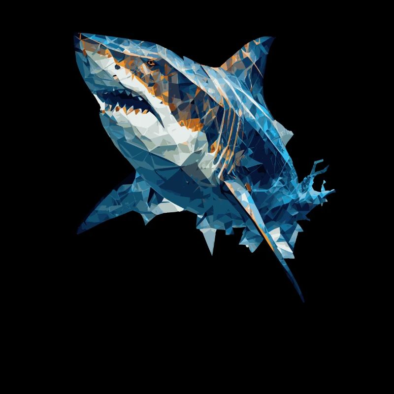 Geometric Shark Head Abstract Polygonal