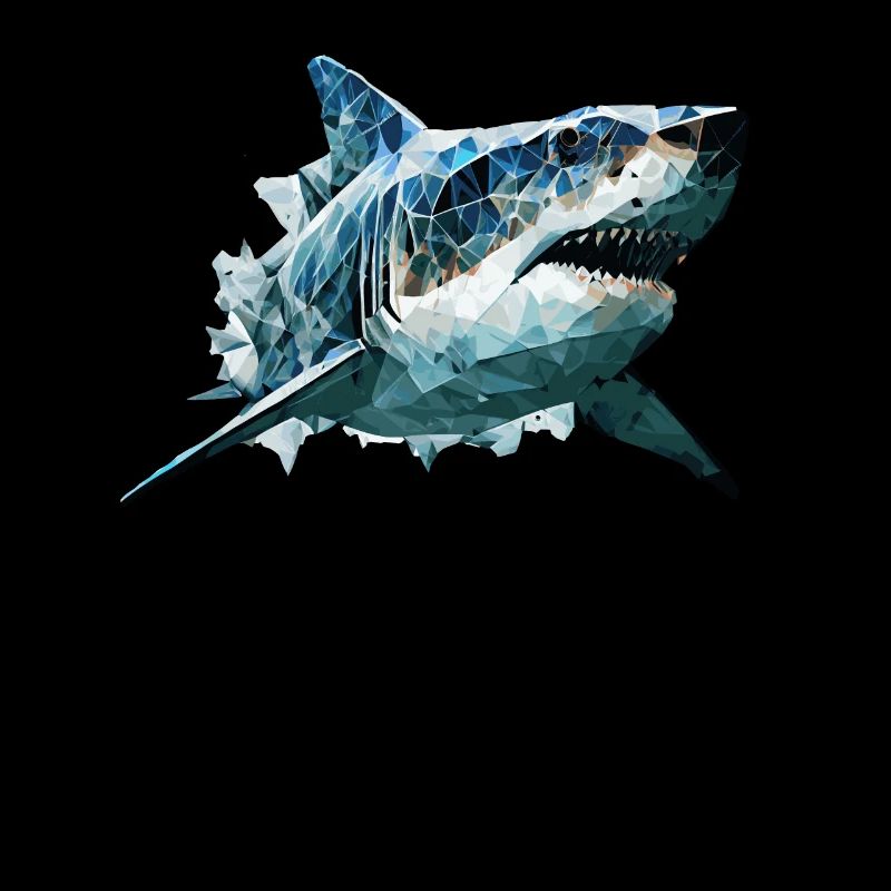 Geometric Shark Head Abstract Polygonal