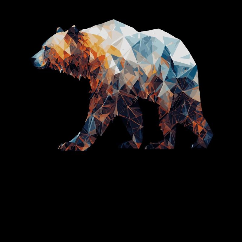 Geometric Bear Head Abstract Polygonal