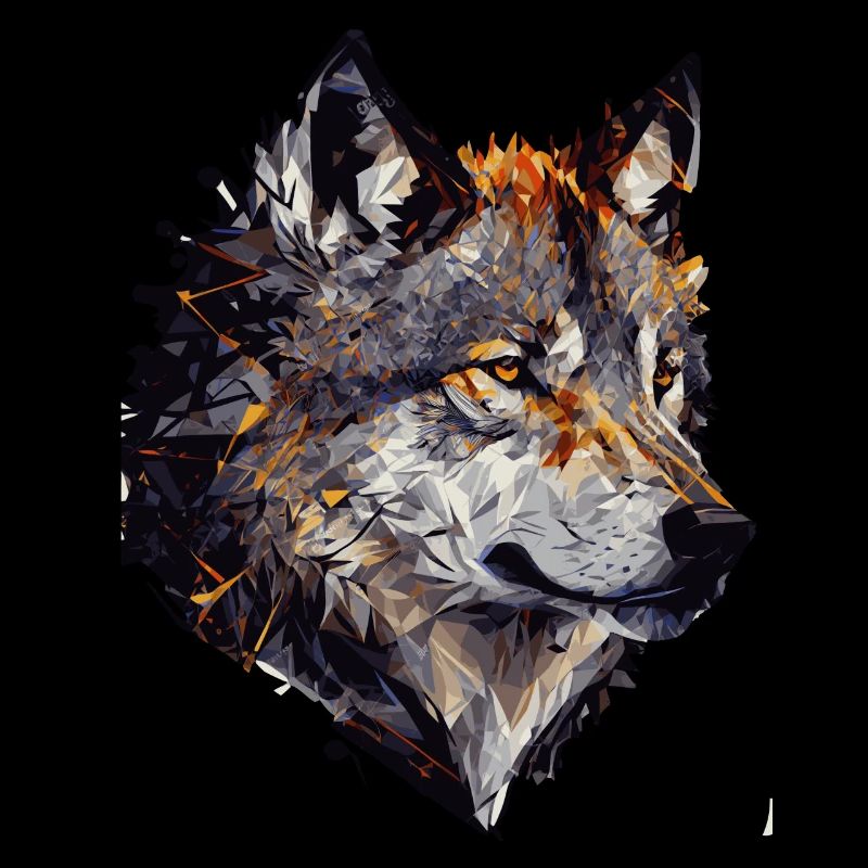 Polygonale abstrait géométrique Wolf Head