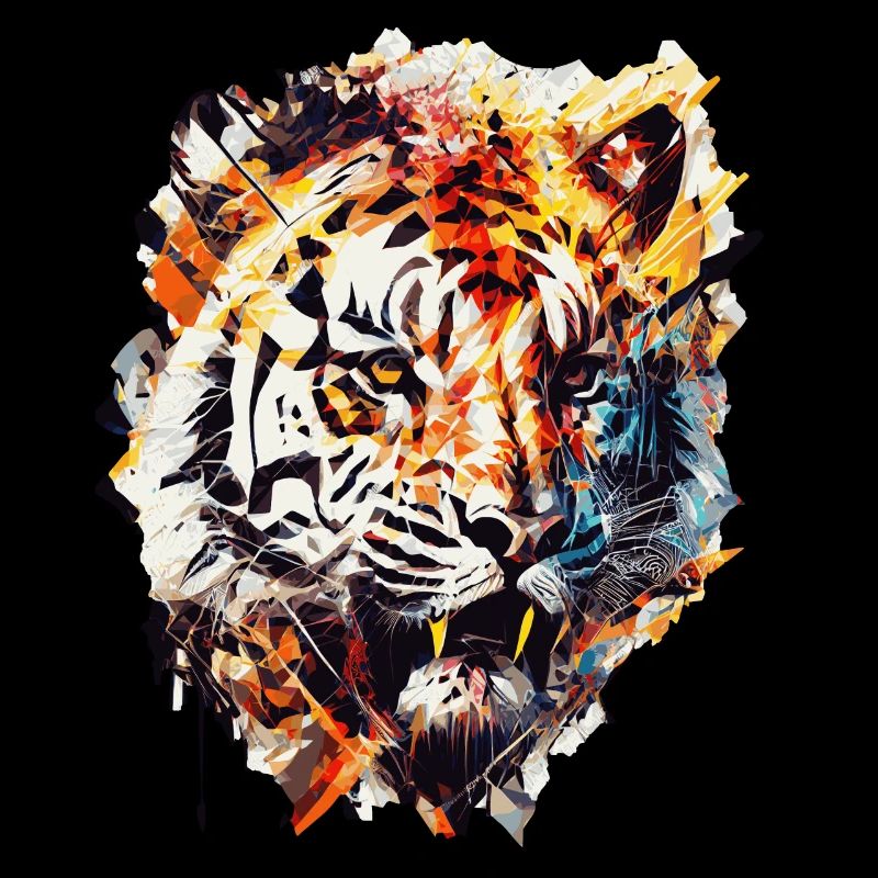 Polygonale abstrait géométrique Tiger Head