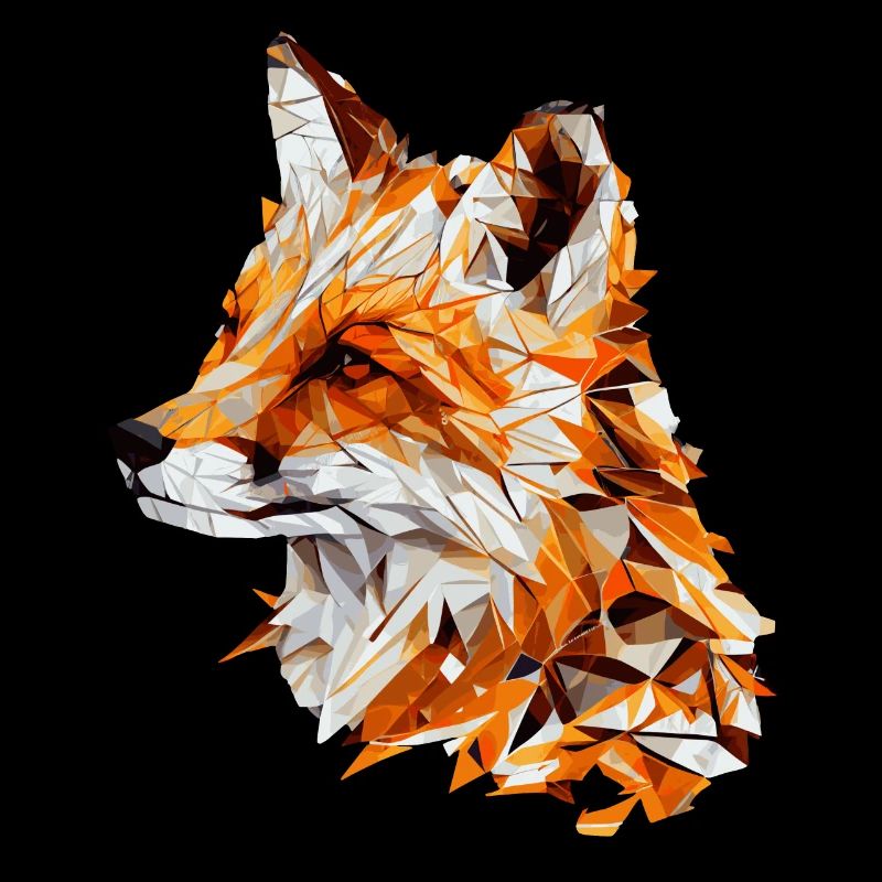 Geometric Fox Head Abstract Polygonal