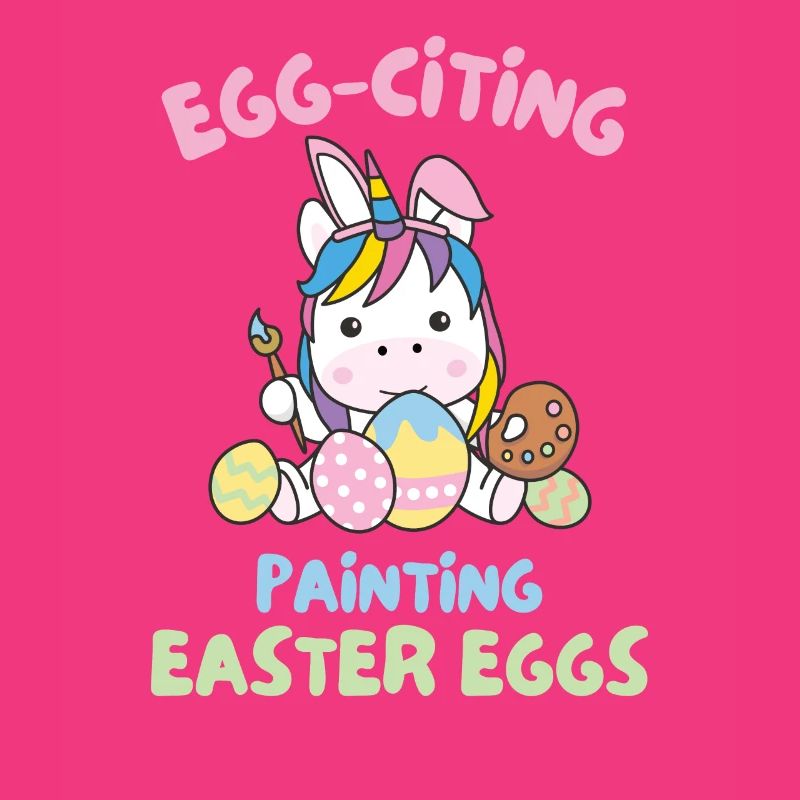 sweet unicorns for Easter with Easter eggs unicorn