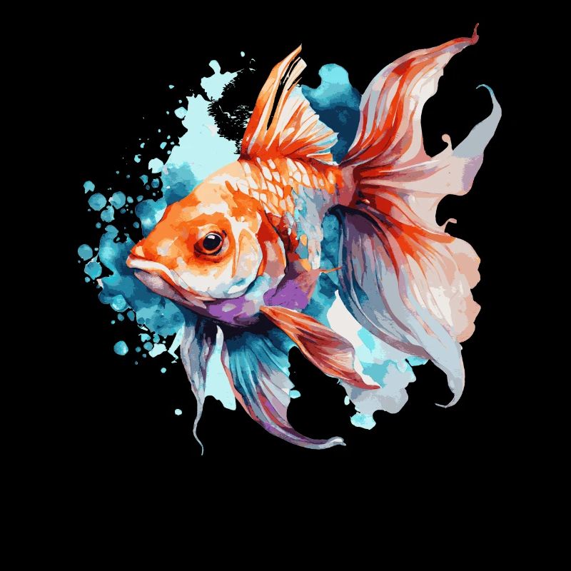 Aquarelle Poisson Rouge Poisson d’Aquarium Coloré