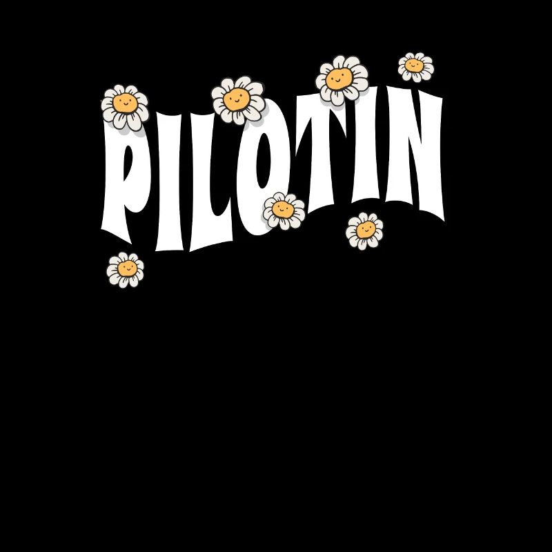 Flugzeug niedliche Blumen Pilotin