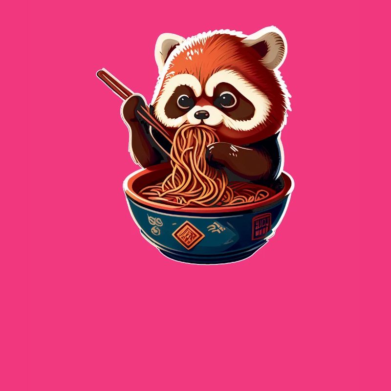 But first ramen sweet red panda eats ramen