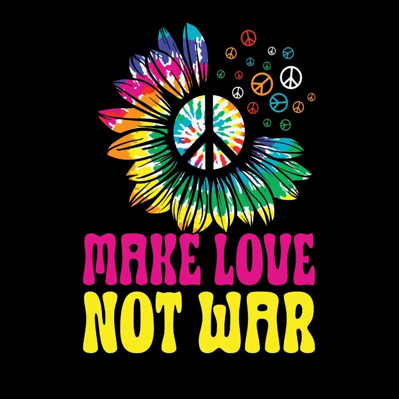 Hippie Peace Zeichen Frieden Blumen Blumenkind