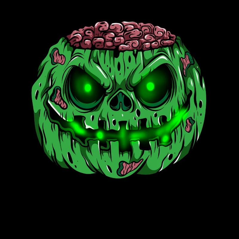 Zombie Pumpkin Glowing Skeleton Halloween Zombie