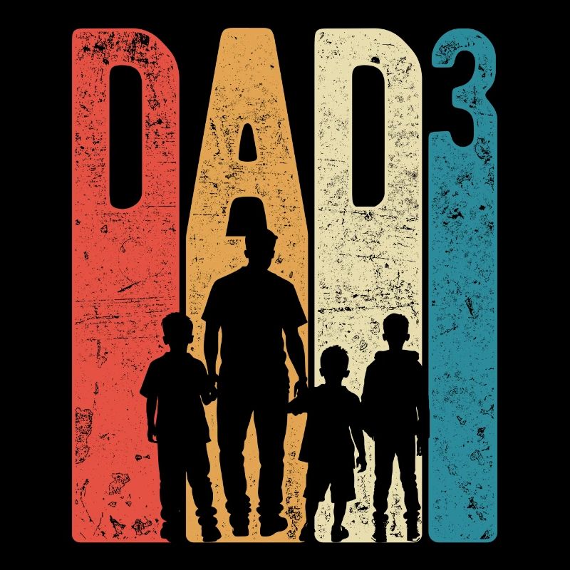 Dad Up 3 Dad Up 3 Kids Three Boys Retro
