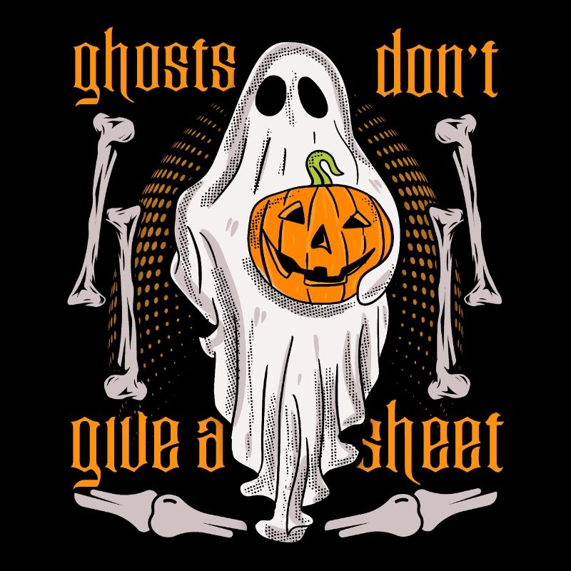 Funny ghost, ghost with bed sheet and pumpkin