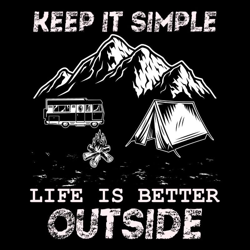 Camping Camper Keep it Simple Vintage