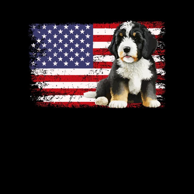 bernedoodle American flag