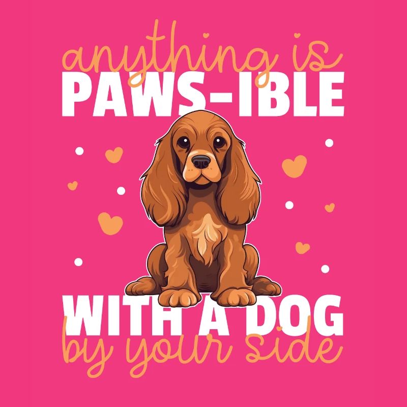 Chiens jeu de mots mignon cocker épagneul