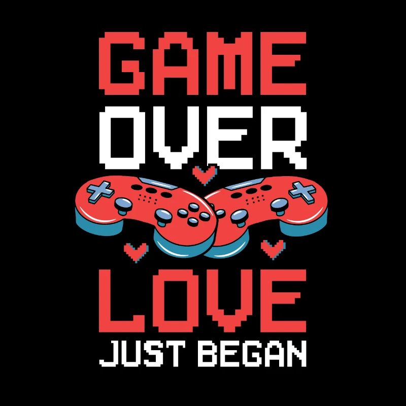 Valentine's Day Gamer Playing Video Game Couples