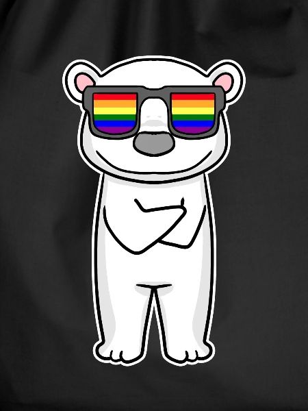 Regenbogen - Eisbär mit Brille