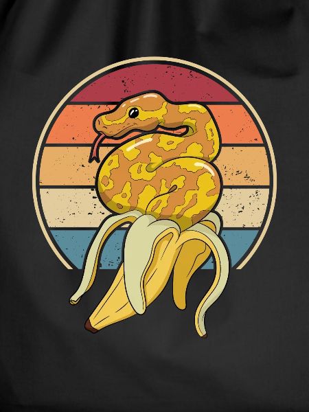 Retro Schlange Schuppenkriechtiere Python Banana