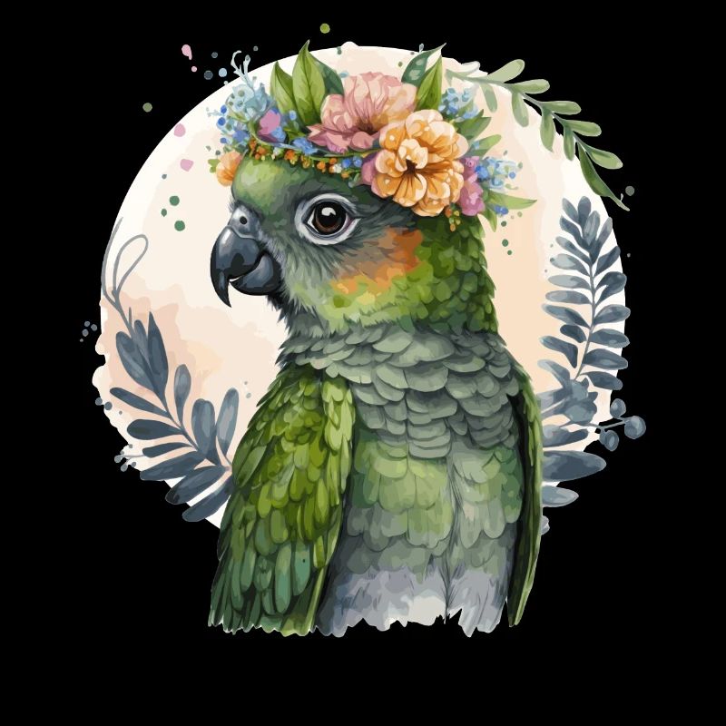 Mignon Conure Perroquet Oiseau Fleur Couronne Oiseaux de compagnie