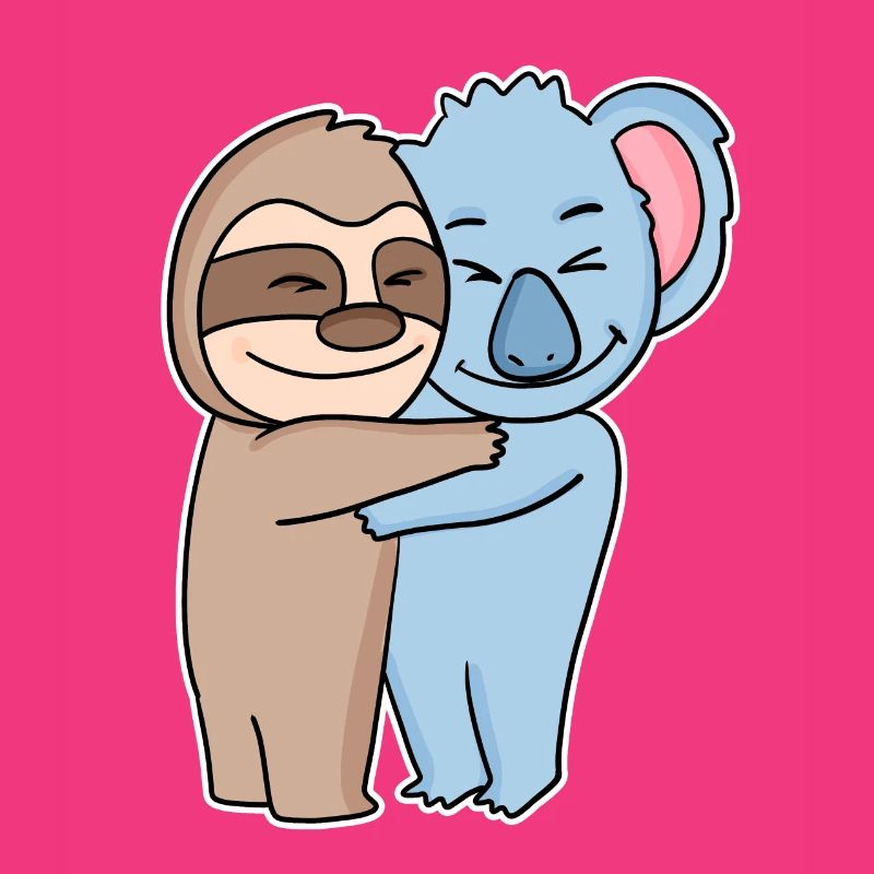Sloth and koala hugging - hug