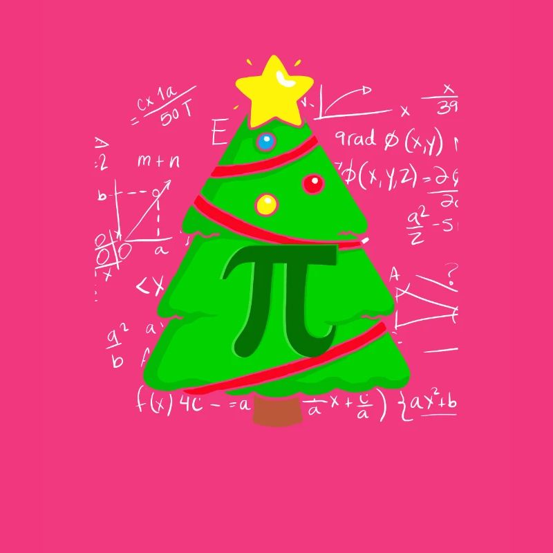 Pi Math Arbre de Noël Mathématicien Mathématiques