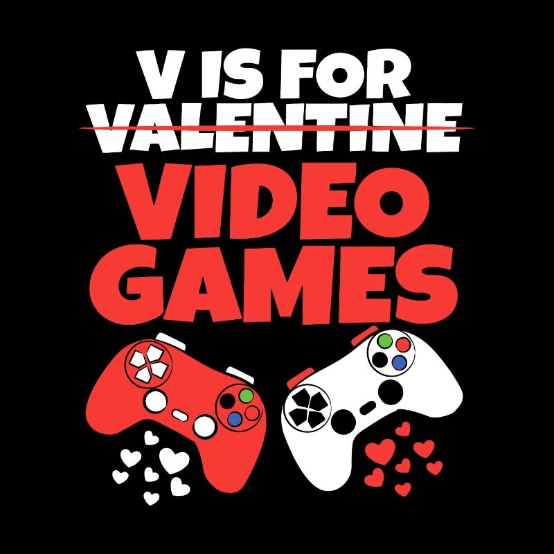 V Is For Video Games Valentines Day Funny Gaming