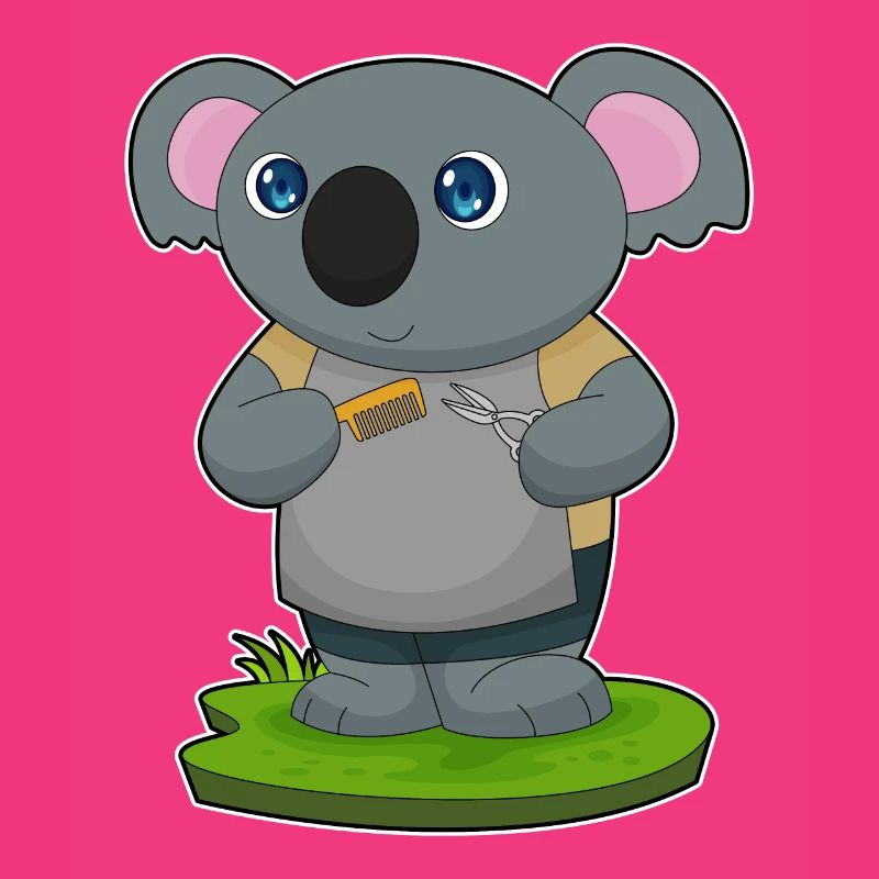 Koala Coiffeur Ciseaux Peigne