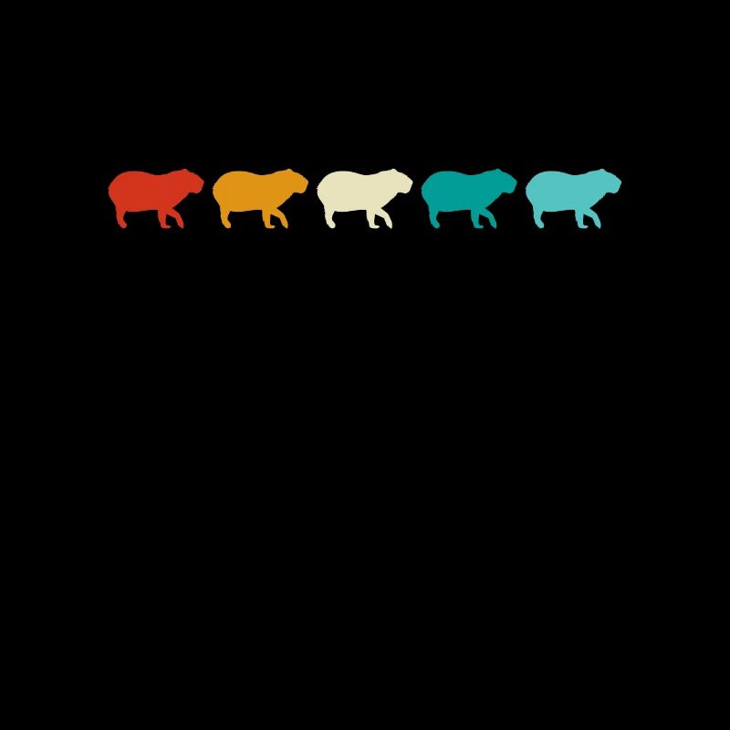 Retro Capybara Silhoutte - Capybaras