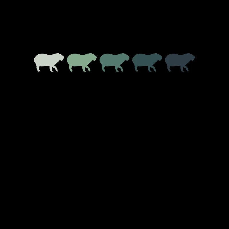 Retro Capybara Silhoutte - Capybaras