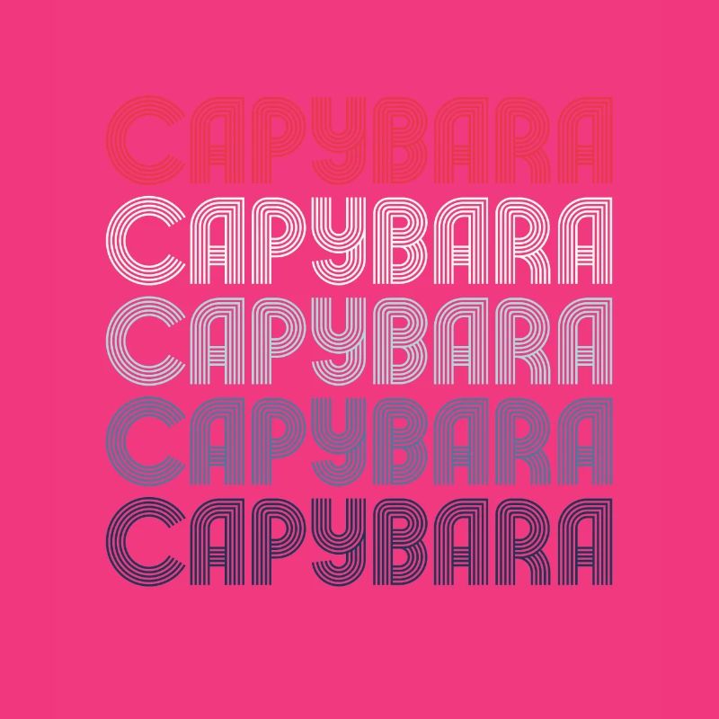 Retro Capybara Text Design - Capybaras