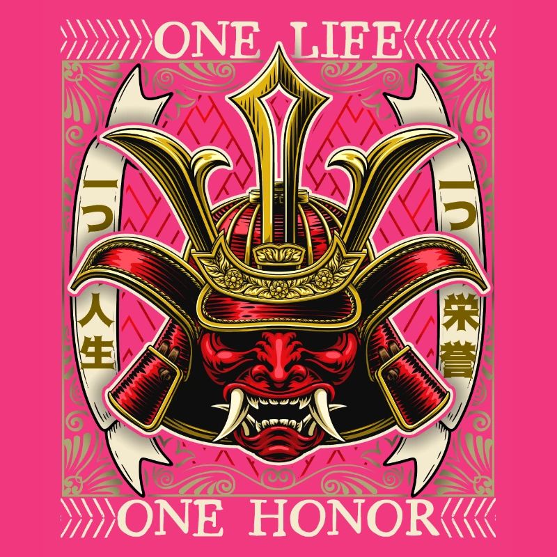 Japanischer Samurai Dämon, Samurai Krieger, Spruch