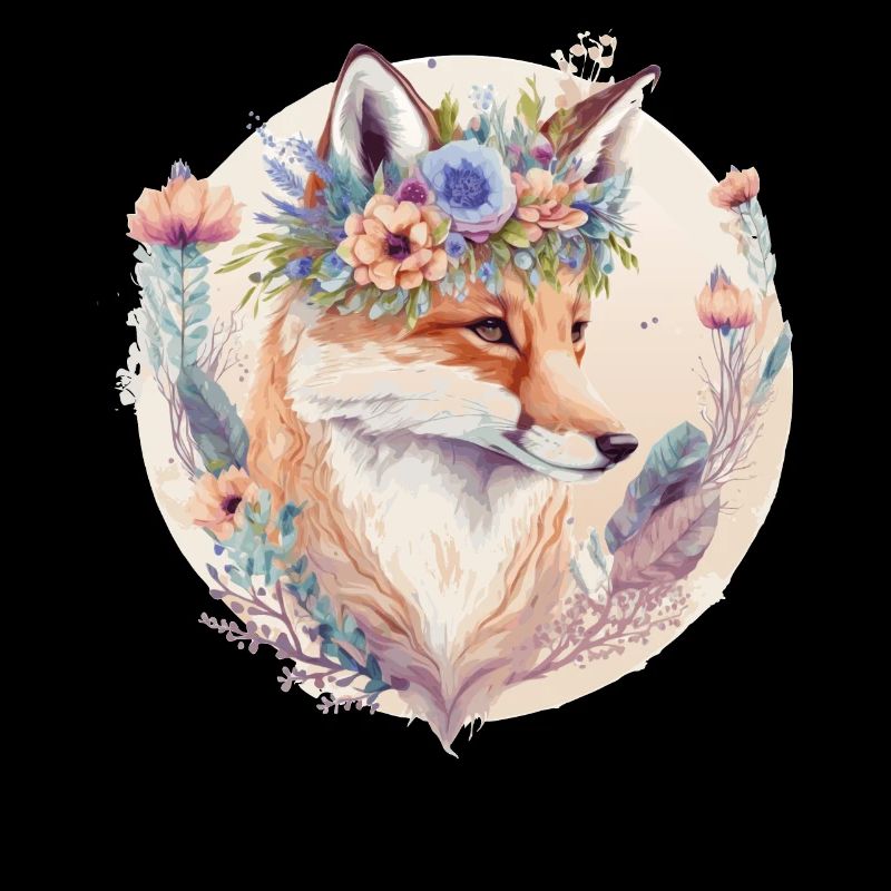 Aquarelle mignonne Fleur de renard Couronne Boho Esthétique