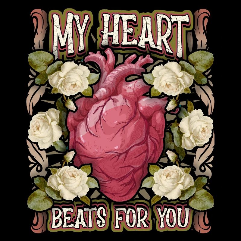Anatomisches Herz, vintage Valentinstag Spruch