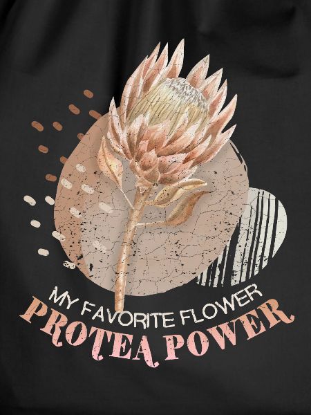Protea, botanical illustration, saying