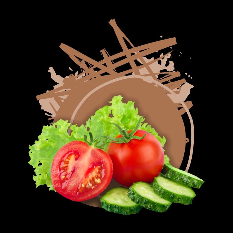 Salade mixte avec tomates légumes design végétalien
