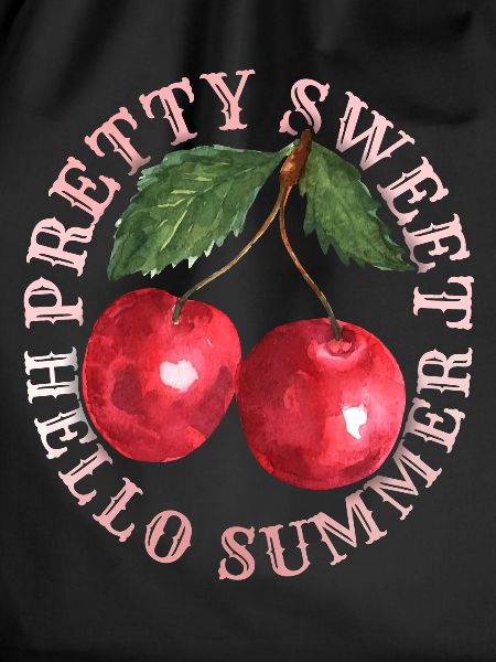 Kirsche, Cherry-Fruit Kirsche-Cherry Sommer-Spruch