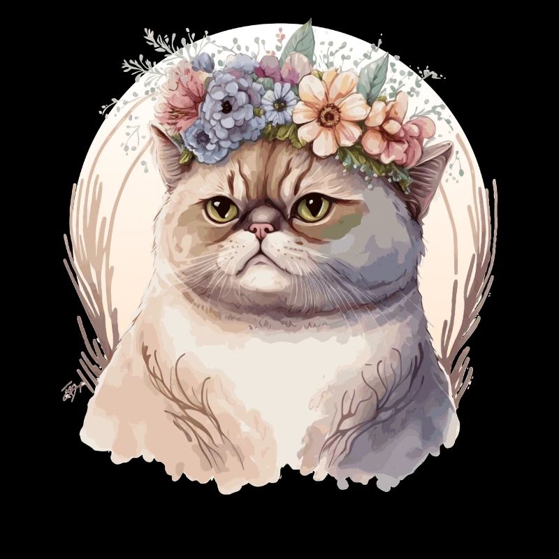 Mignon exotique Chat Chat Fleur Couronne Chats Pet Ki