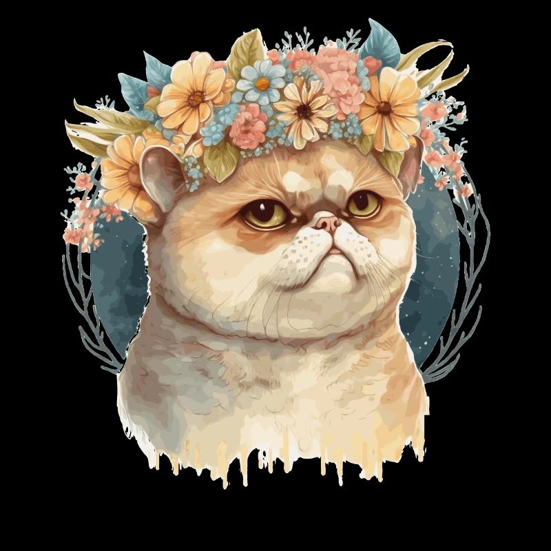 Mignon exotique Chat Chat Fleur Couronne Chats Pet Ki
