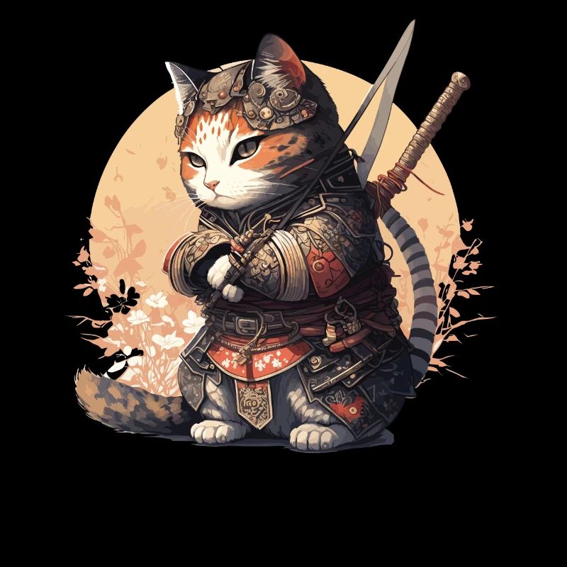 Samurai Katze Kawaii Japanische Ninja Katze