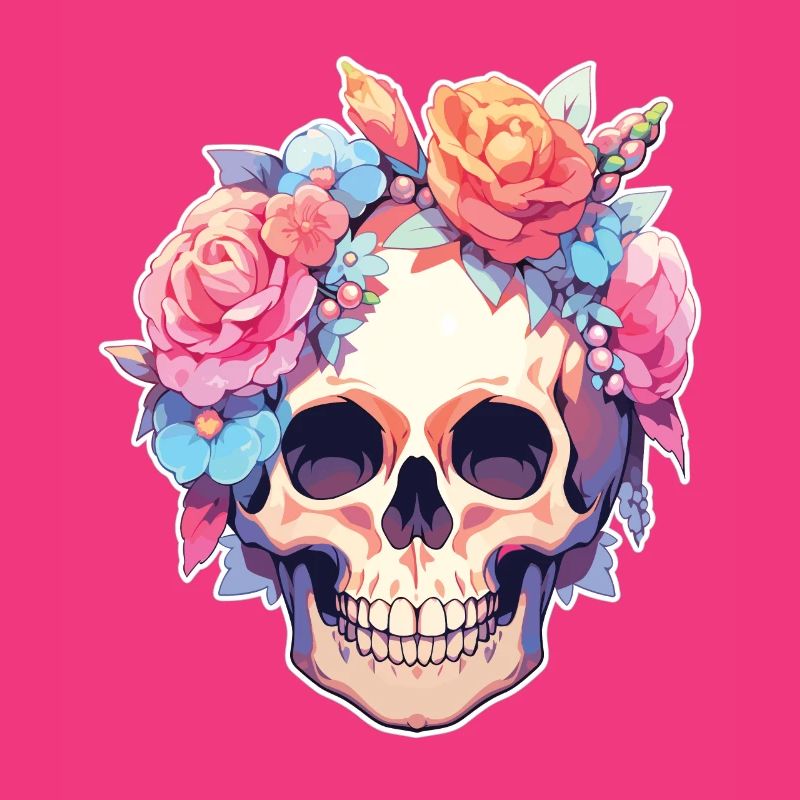 Crânes Crâne Fleurs Fleur Crâne Crâne