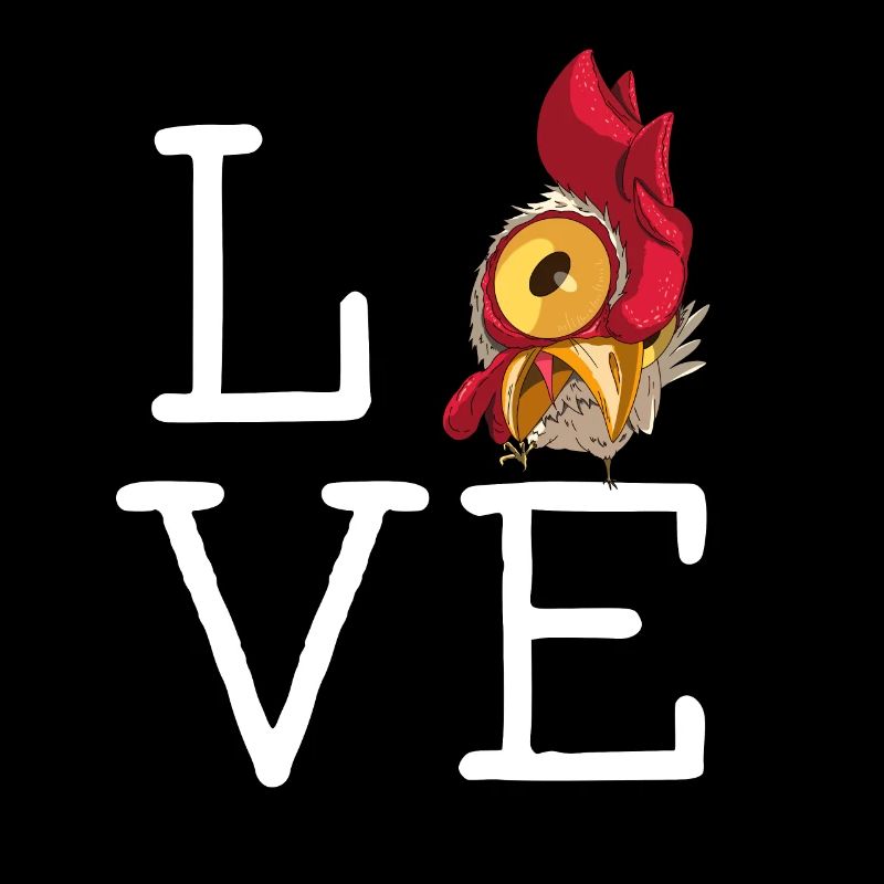 Drôle de conception de poulet d’amour avec des poulets drôles