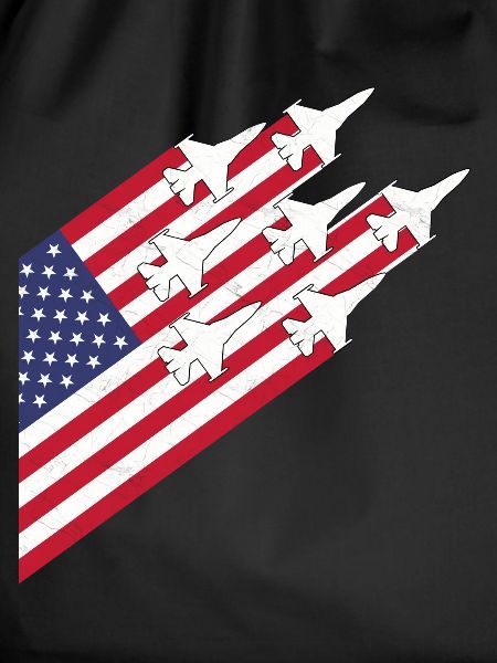 USA-Flagge und Kampfjets