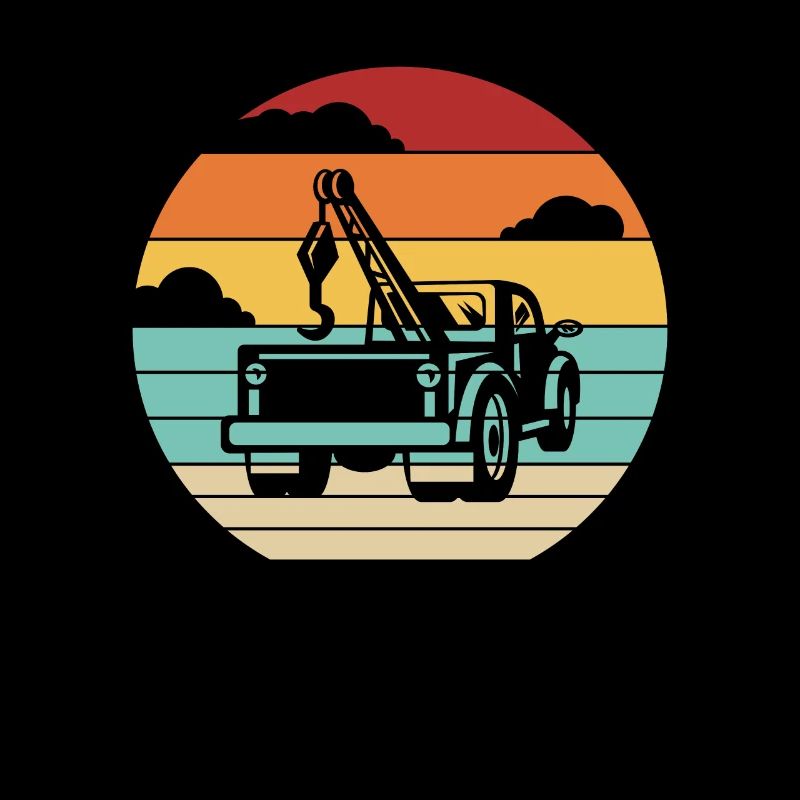 Retro towing service towing vehicle
