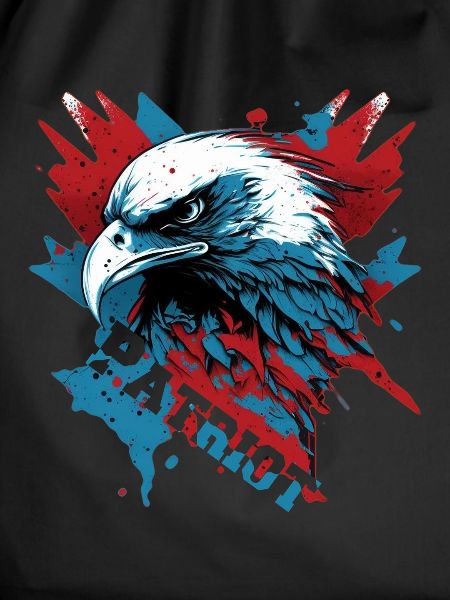 Patriotic eagle with lettering